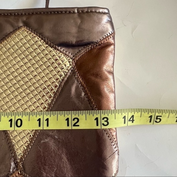 Vintage Metallic Leather Patchwork Shoulder Bag / Clutch - Picture 12 of 13